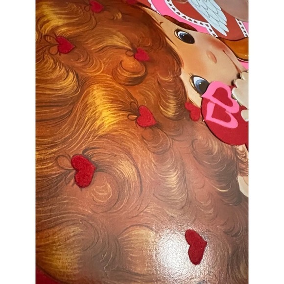 Vintage Valentine Cupid’s Arrow‎ Flocked and Jointed Valentine 80’s - Picture 4 of 8